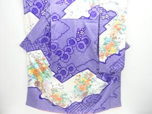 絞り花籠模様刺繍振袖